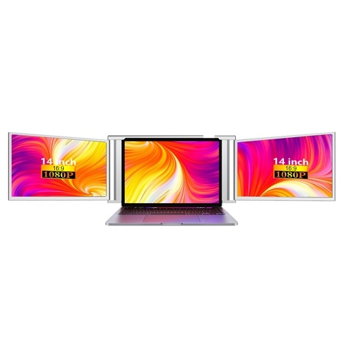 14-дюймовый портативный трехэкранный монитор FHD для ноутбука с 1 кабелем для 2 дисплеев для Windows, MacOS для ноутбука с диагональю 13,3–16,5 дюйма