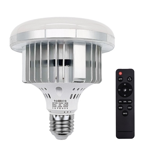 Светодиодная лампа 85 Вт, 3200–5500 К, лампа для фотосъемки, энергосберегающая регулируемая яркость, крепление E27 с дистанционным управлением