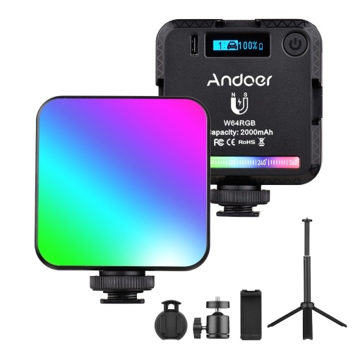 Andoer W64RGB Карманный RGB светодиодный комплект освещения для видеоконференций Освещение для видеоконференций