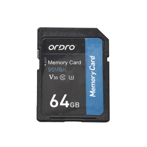Карта памяти ORDRO 64 ГБ V30, класс 10, высокая скорость 95 МБ/с для цифровых видеокамер, видеокамер