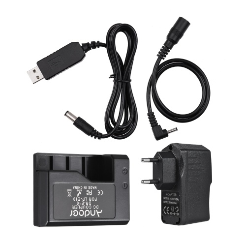 Соединитель постоянного тока для USB-заглушки Andoer ACK-E10 5В (запасной для LP-E10) с адаптером питания