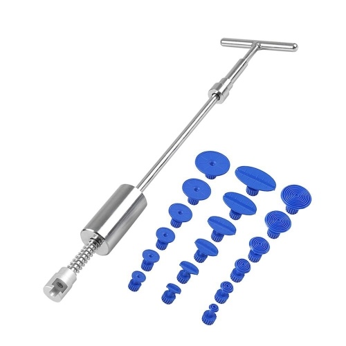 Paintless Dent Repair Puller Kit Автомобильные инструменты для ремонта вмятин T Bar Slide Hammer + 18 шт. Клей Съемники Вкладки для автомобиля SUV Авто Авто Тело Град для удаления повреждений