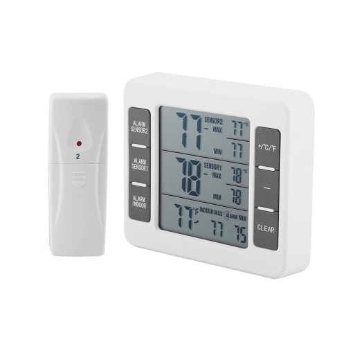 Беспроводной цифровой термометр для холодильника Звуковая сигнализация Внутренний наружный термометр
