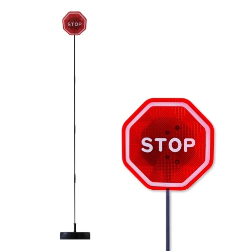 Светодиодный мигающий знак остановки для знака остановки парковки в гараже с яркими красными светодиодами и регулируемым стержнем