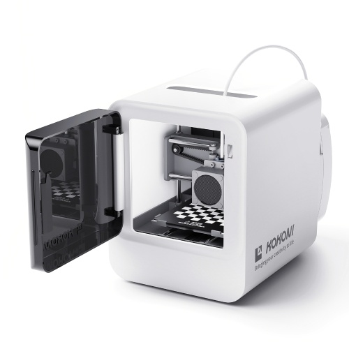 3D-принтер KOKONI EC2 Мини-умная печатная машина со съемной магнитной печатной платформой с автоматическим выравниванием, полностью собранная с белой PLA-нитью длиной 7 м