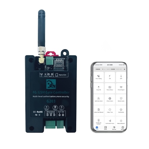 GSM 4G G203 Gate Controller Беспроводной пульт дистанционного управления GSM Gate Opener Поддержка авторизации обычного пользователя Callny APP Control