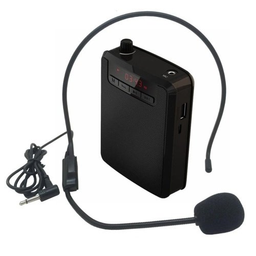 Портативный усилитель голоса Перезаряжаемый усилитель Vioce с проводным микрофоном, гарнитурой и поясом для обучения вокалу