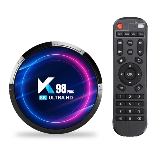 K98 PLUS Android 13.0 Smart TV Box RK3528 Четырехъядерный медиаплеер UHD 4K Декодирование H.265 8K HDR10+ 2.4G/5G WiFi6 BT5.0 2 ГБ + 16 ГБ со светодиодным дисплеем с дистанционным управлением