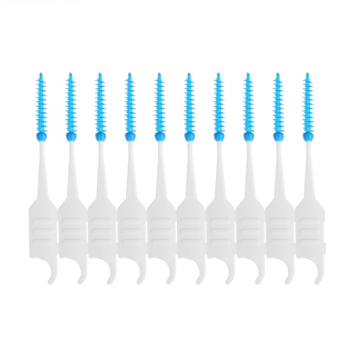 200Pcs / Box Dental Floss Interdental Brush Зубная палочка Зубочистка Мягкий силиконовый двухсторонний зуб для зубов Уход за полостью рта