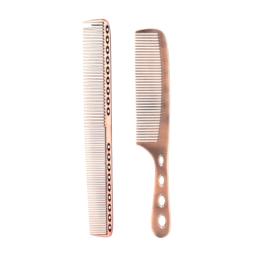 2Pcs Салон для расчесывания волос со шкалой Профессиональный парикмахерская Парикмахерская стальная расческа
