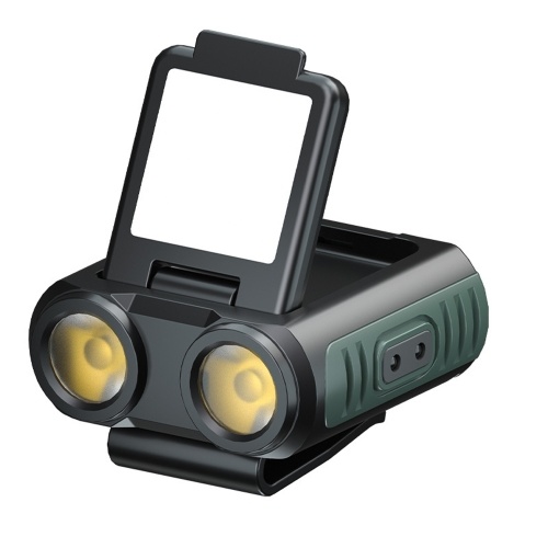 Портативный налобный фонарь с зажимом для крышки, уличный фонарь для кемпинга, рыбалки, водонепроницаемый зажим для шляпы, датчик света, USB перезаряжаемый головной фонарь