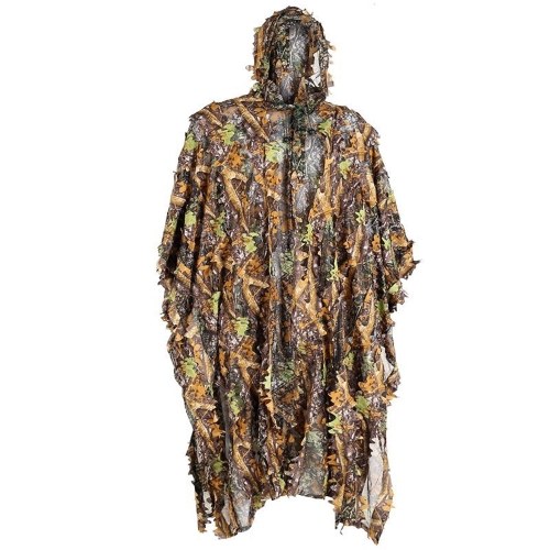 Маскировочные костюмы для мужчин, охотничий маскировочный костюм с 3D листьями, камуфляжное пончо, камуфляжная накидка, плащ-невидимка, маскировочный костюм, военный костюм CS, лесное охотничье пончо