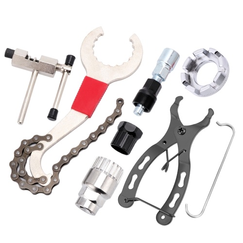 7 шт., набор инструментов для ремонта велосипеда, ключ для снятия кассеты, цепной выключатель, кривошипный съемник, экстрактор, ключ для спиц, каретка, инструмент для удаления свободного колеса