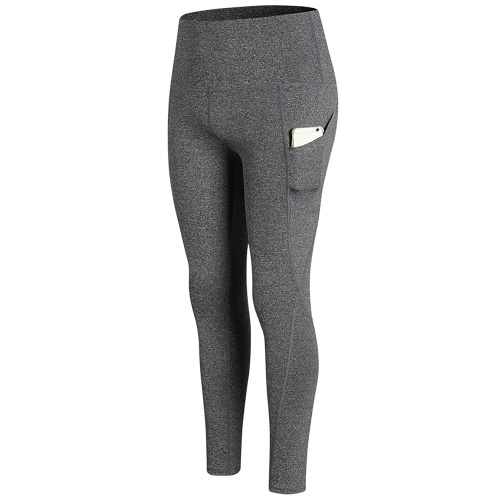 Женские штаны для йоги с высокой талией Быстросохнущие спортивные штаны Леггинсы для йоги Брюки для тренировок с карманом Темно-синий L