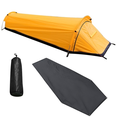 Туристическая палатка для одного человека, походная палатка, легкая палатка со спальным мешком и наземной тканью